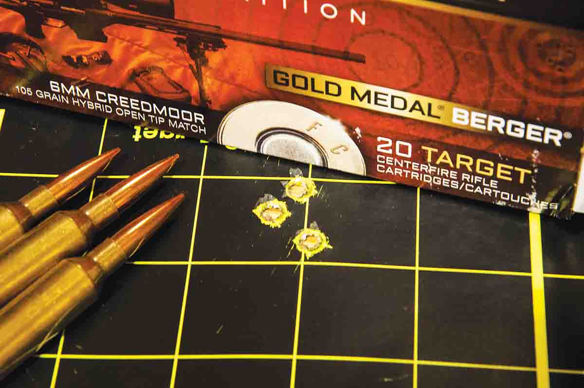 Federal Premium Gold Medal Berger ammunition provided three-shot groups at 100 yards that hovered under an inch. More testing with other loads is warranted.